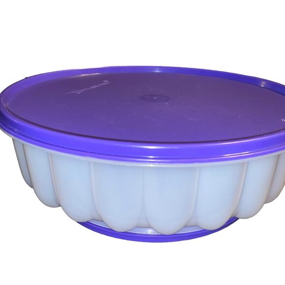 Vintage Tupperware Jello Jel-Ring Mold Gelatin 1201B 1202 1203 Purple Fluted 9" - Picture 3 of 13